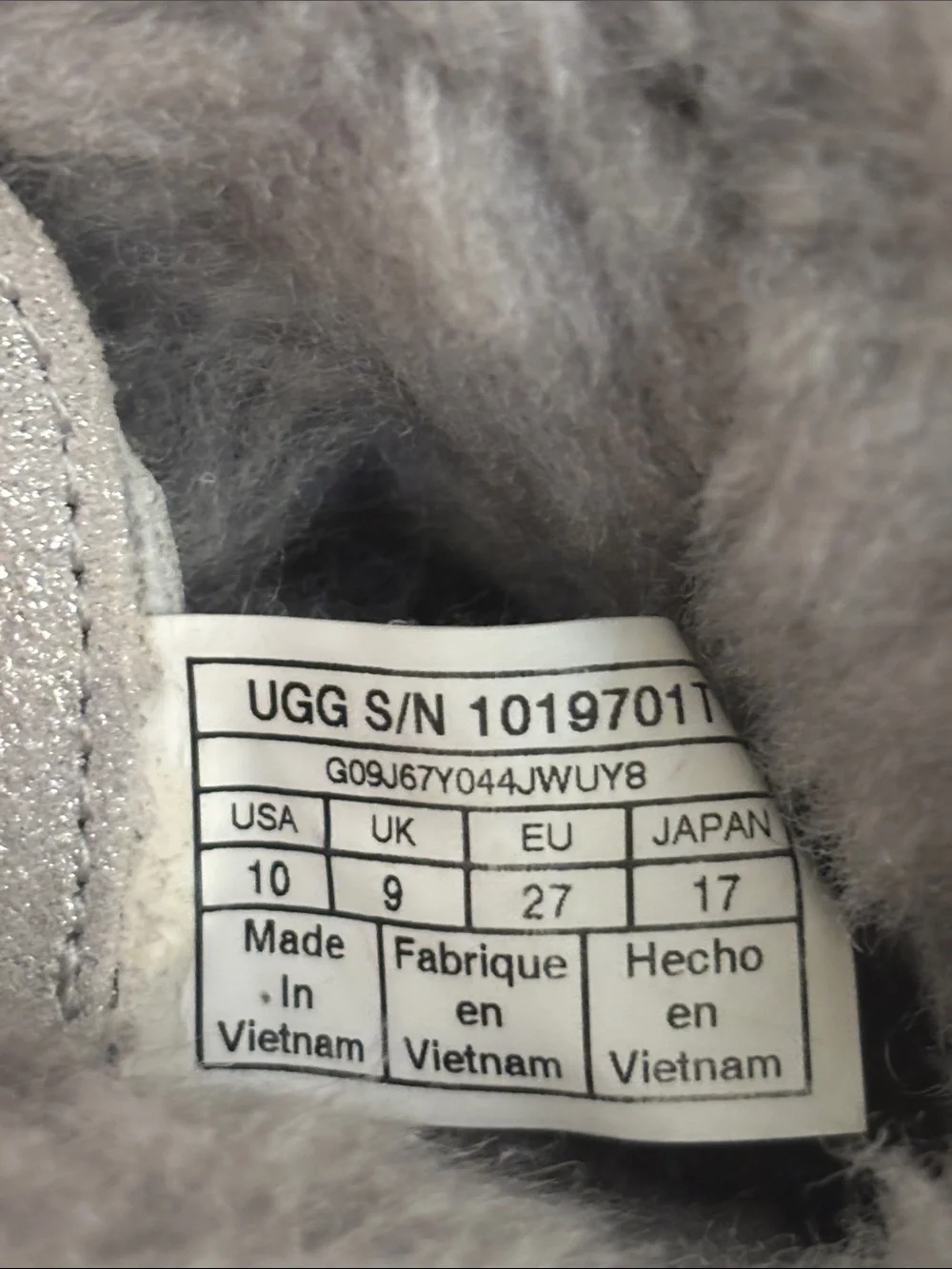 UGG Girls Silver Gray Pom Pom Shearling Boots Size 10